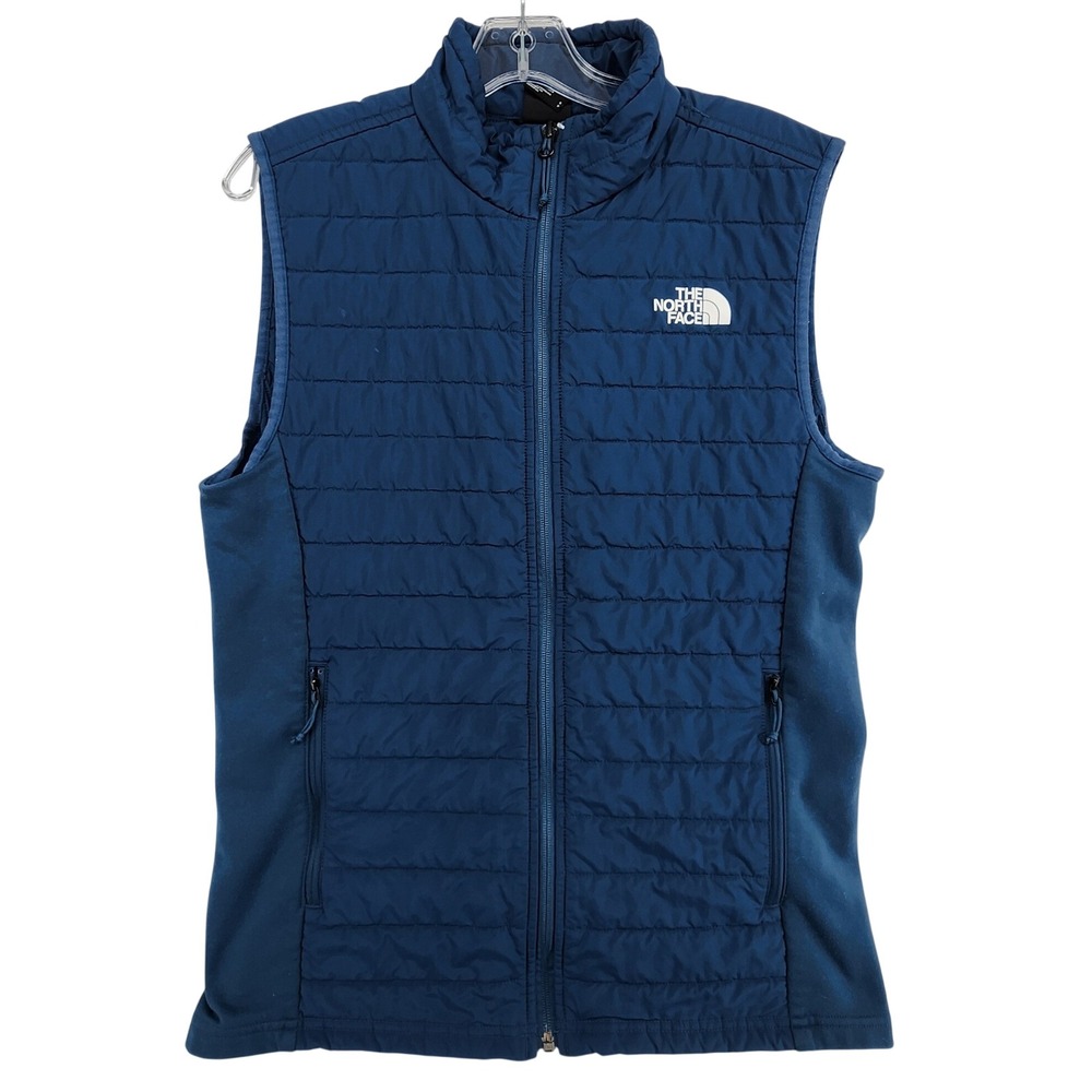 The North Face Small Blue Puffer Vest Mens Full Zip Quilted Gorpcore Hiking Warm